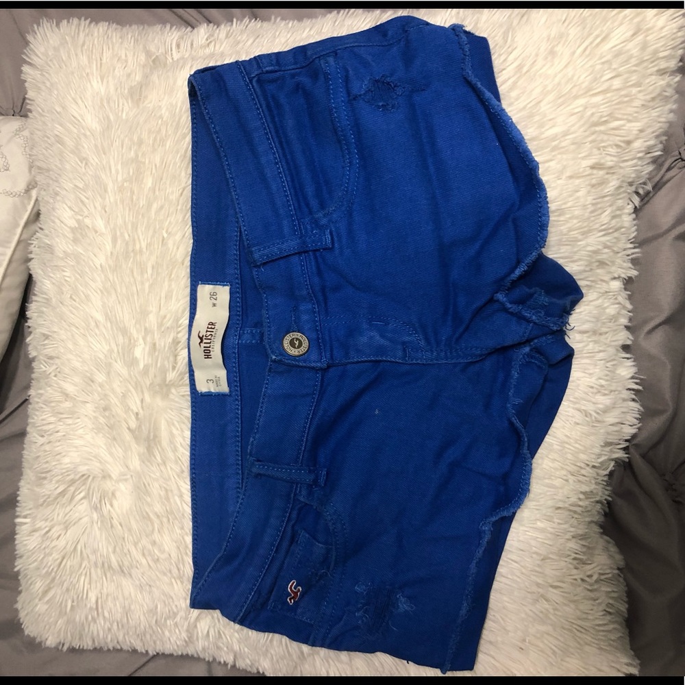 hollister blue jean shorts